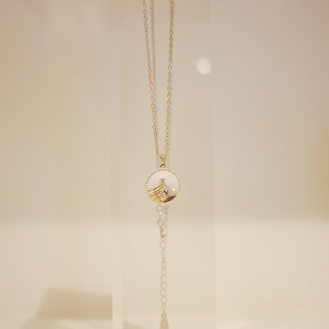 羅盤系列｜白沙丘羅盤金項鍊  Compass Series｜White Dune Compass Gold Necklace