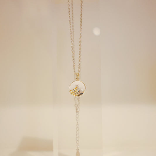 羅盤系列｜白沙丘羅盤金項鍊  Compass Series｜White Dune Compass Gold Necklace