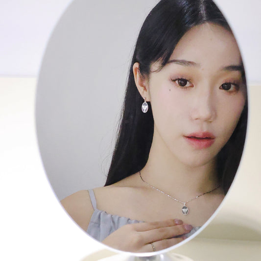 羅盤系列｜銀黑蝴蝶羅盤耳環  Compass Series｜Black Butterfly Compass Silver Earrings