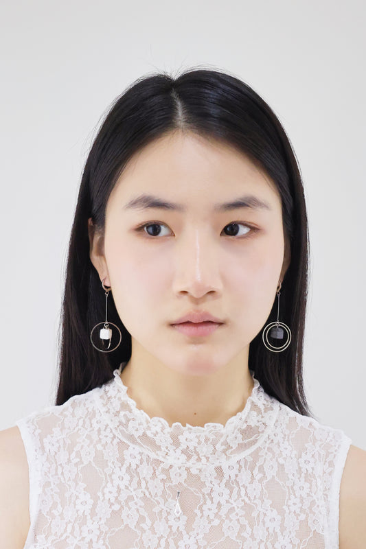 隕石轉轉系列｜短耳環   Spinning Meteorite｜Cement Earrings (Short)